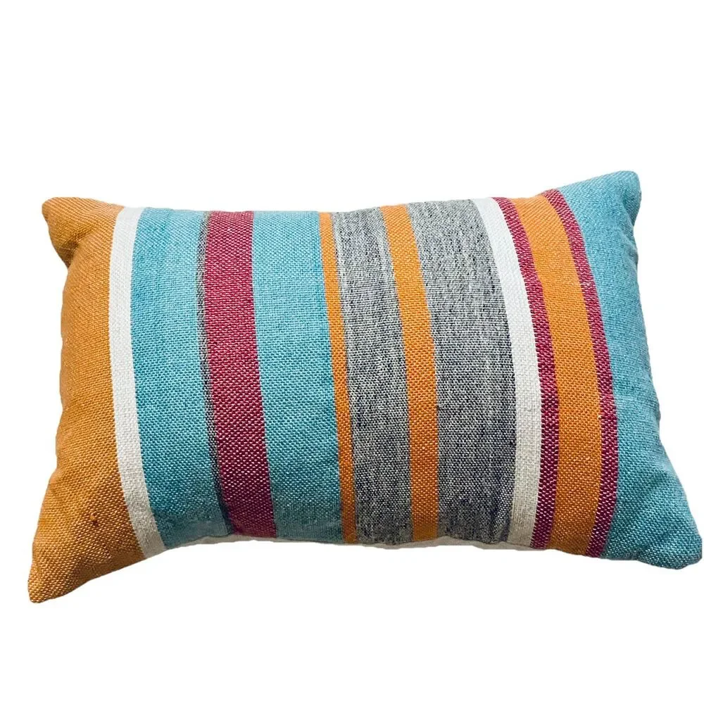 Kirklands Home Decorative Throw Pillow Accent Striped 22 x 14